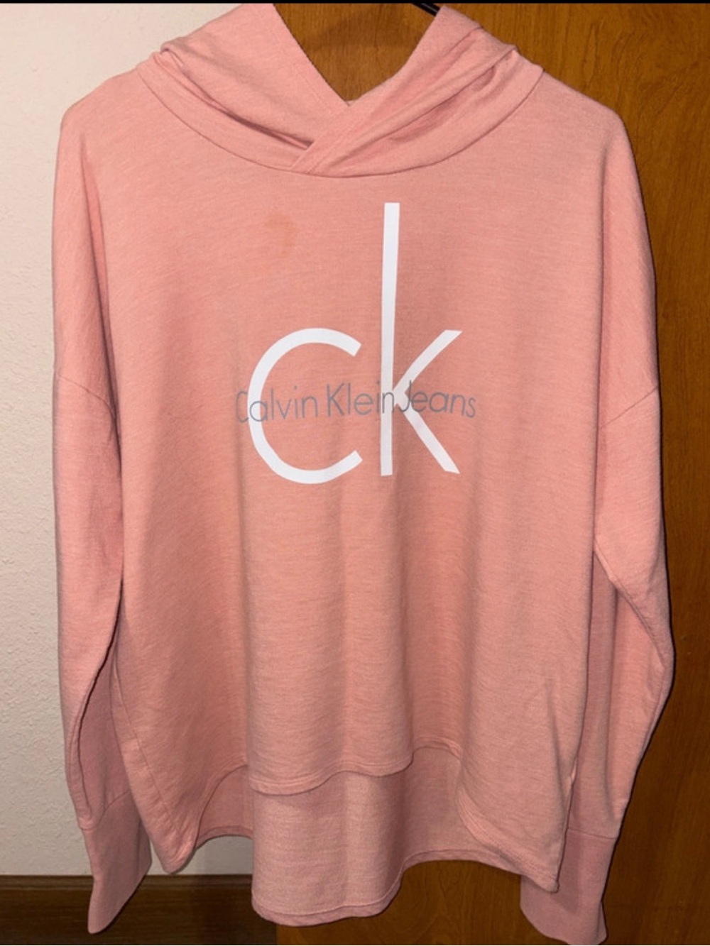 Calvin Klein Jeans Pink CK Logo Cowl Neck Sweater
